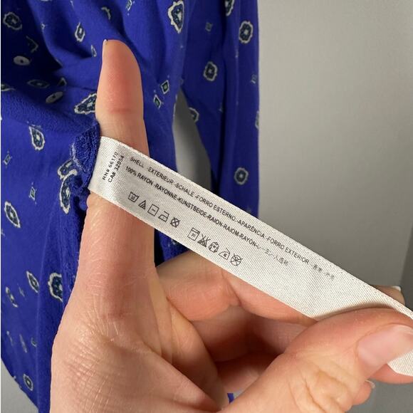 Free People Purple Button Down Medallion Print Blouse Size Medium - Picture 8 of 13